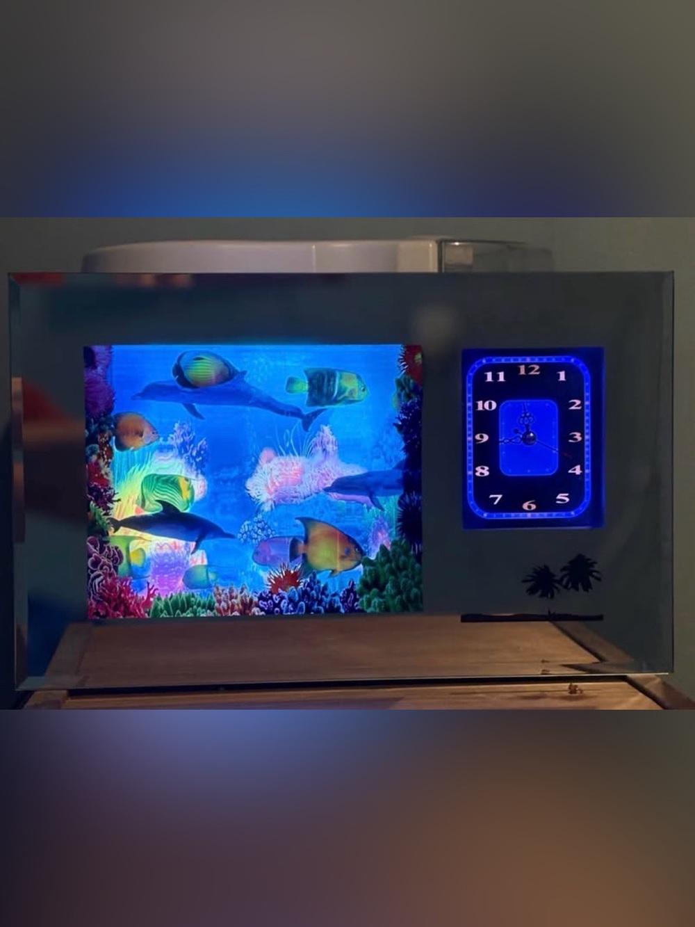 vintage retro Scenery Motion Lamp Aquarium & Clock